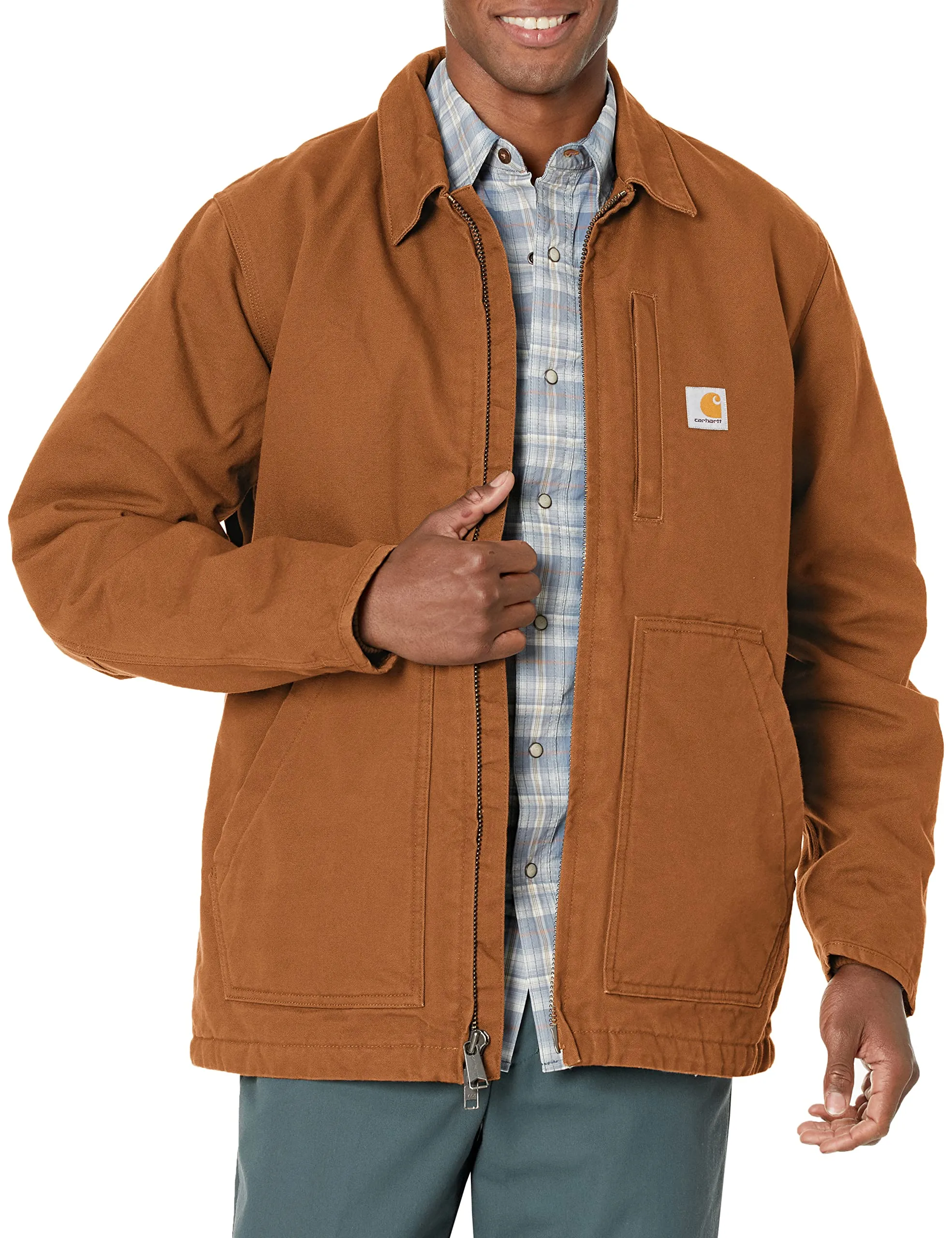 Carhartt 104293 Men's Loose Fit Washed Duck Sherpa-Lined Coat