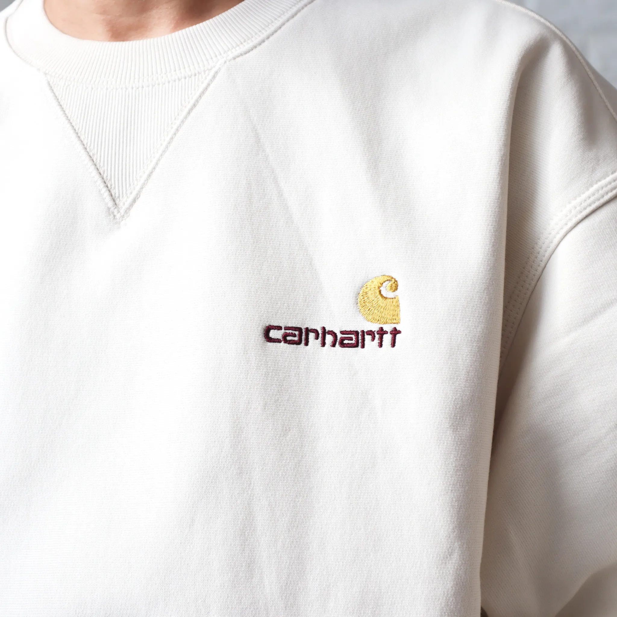 Carhartt  |Crew Neck Long Sleeves Plain Cotton Oversized Logo