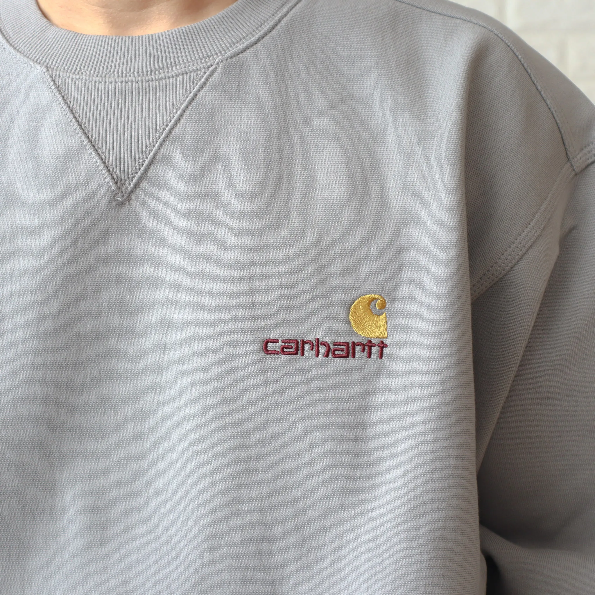 Carhartt  |Crew Neck Long Sleeves Plain Cotton Oversized Logo