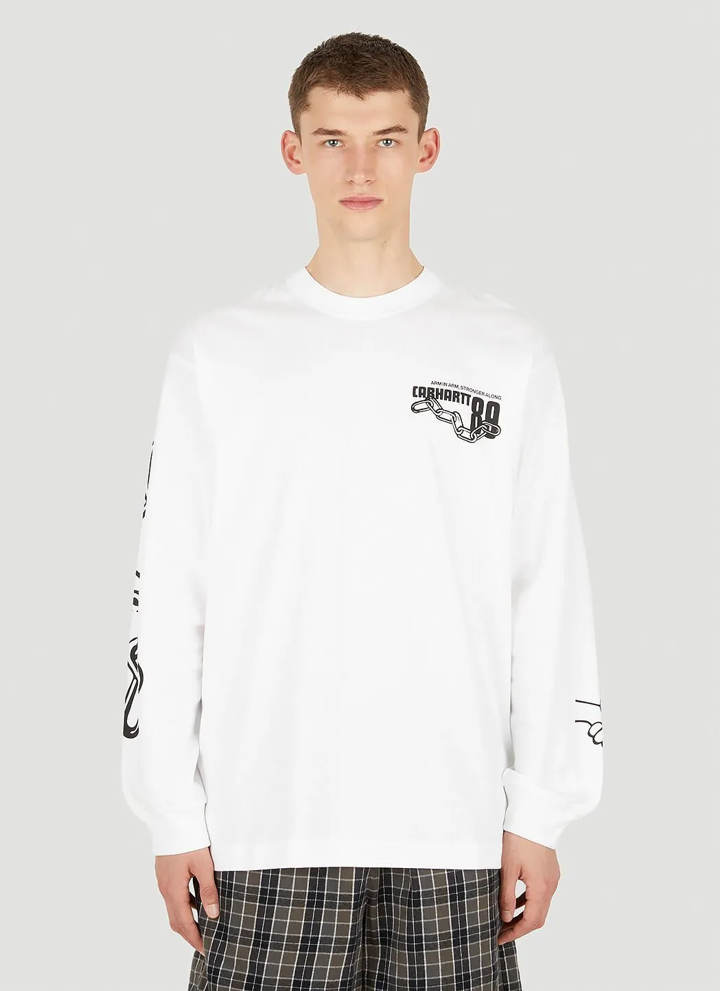 Carhartt  |Crew Neck Street Style Long Sleeves Cotton