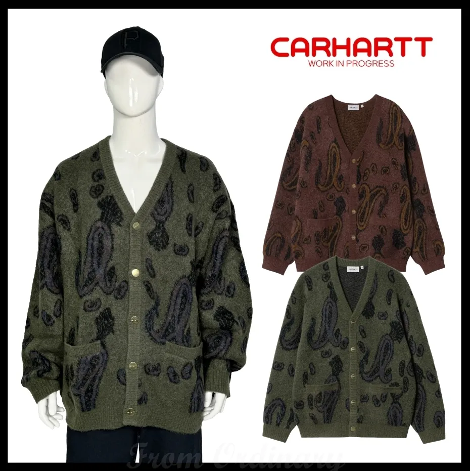 Carhartt  |Paisley Street Style Logo Cardigans