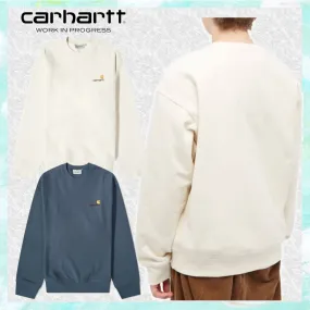 Carhartt  |Pullovers Unisex Street Style Long Sleeves Plain Cotton Logo