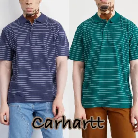 Carhartt  |Stripes Unisex Cotton Short Sleeves Logo Polos