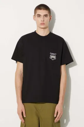 Carhartt WIP cotton t-shirt S/S Heart Train Pocket men’s black color I033979.89XX