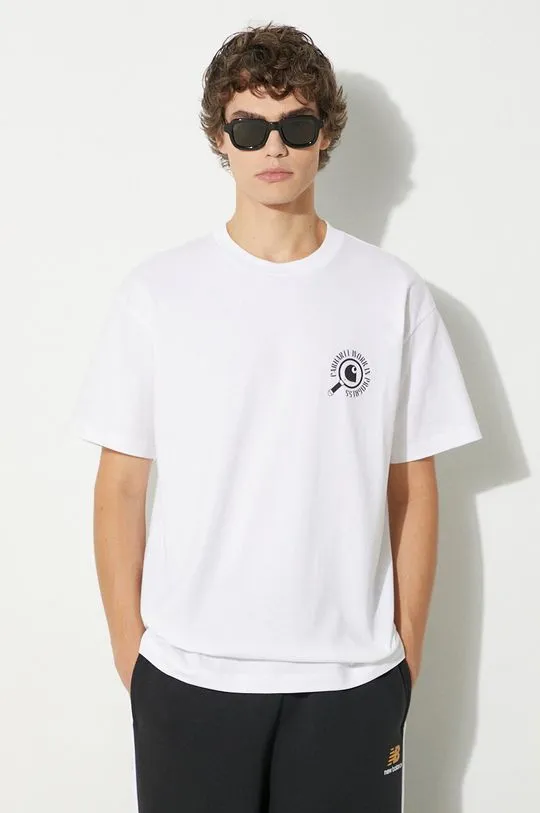 Carhartt WIP cotton t-shirt S/S Inspector men’s white color with a print I033966.02XX