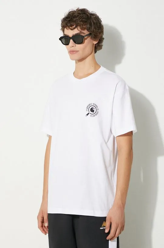 Carhartt WIP cotton t-shirt S/S Inspector men’s white color with a print I033966.02XX