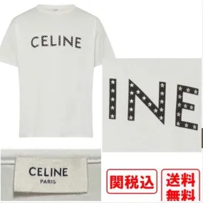 CELINE  |Pullovers Unisex Street Style Cotton Short Sleeves Luxury