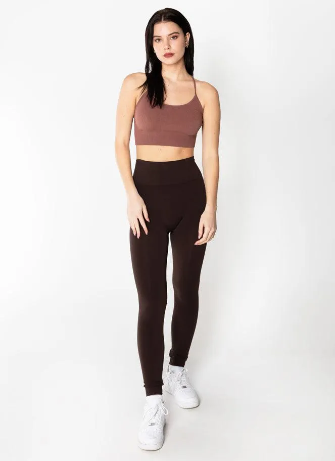 C'est Moi Full Length High Waisted Legging In Brown