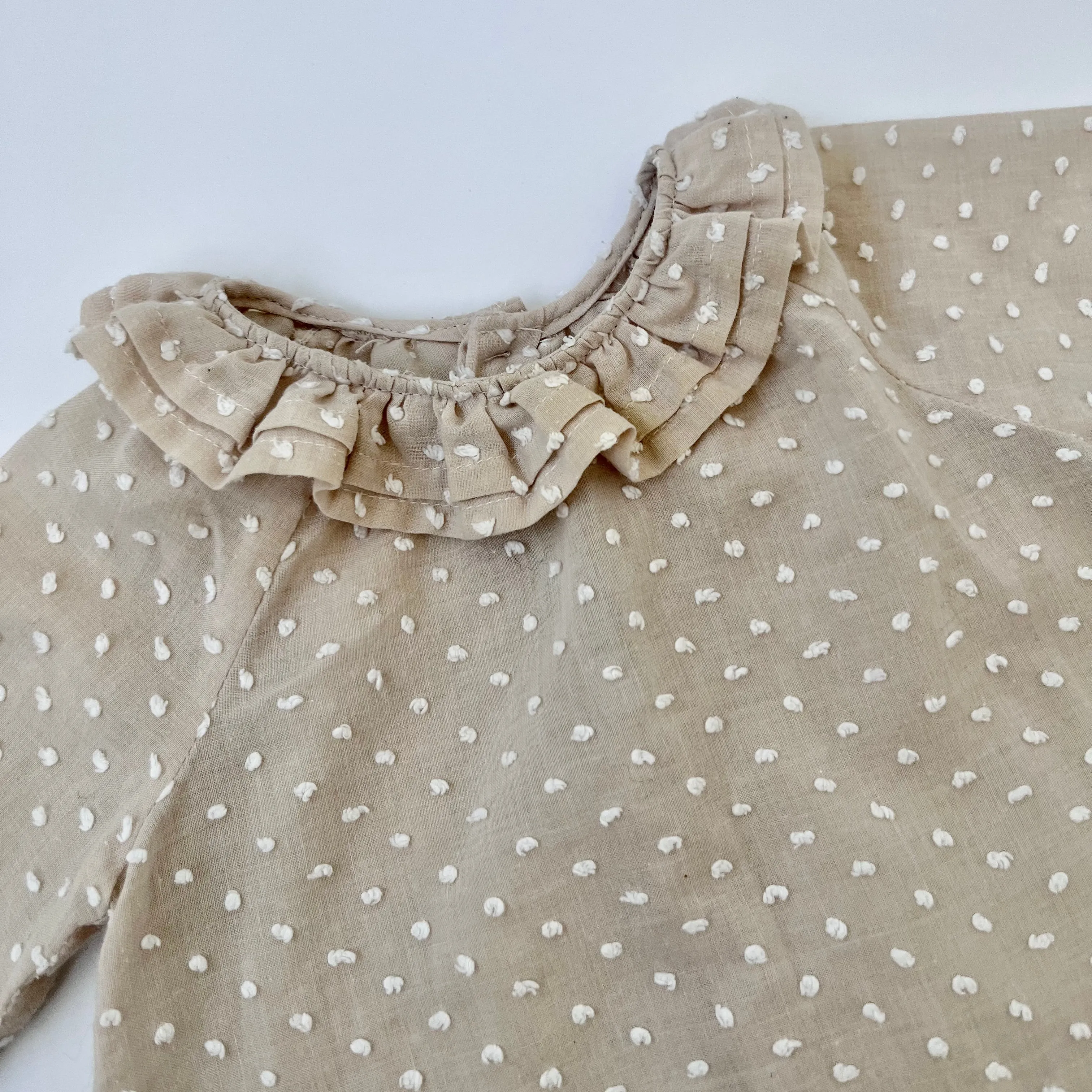 Chilicu Swiss Dot Blouse With Collar: 6 Months