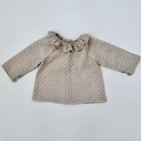 Chilicu Swiss Dot Blouse With Collar: 6 Months