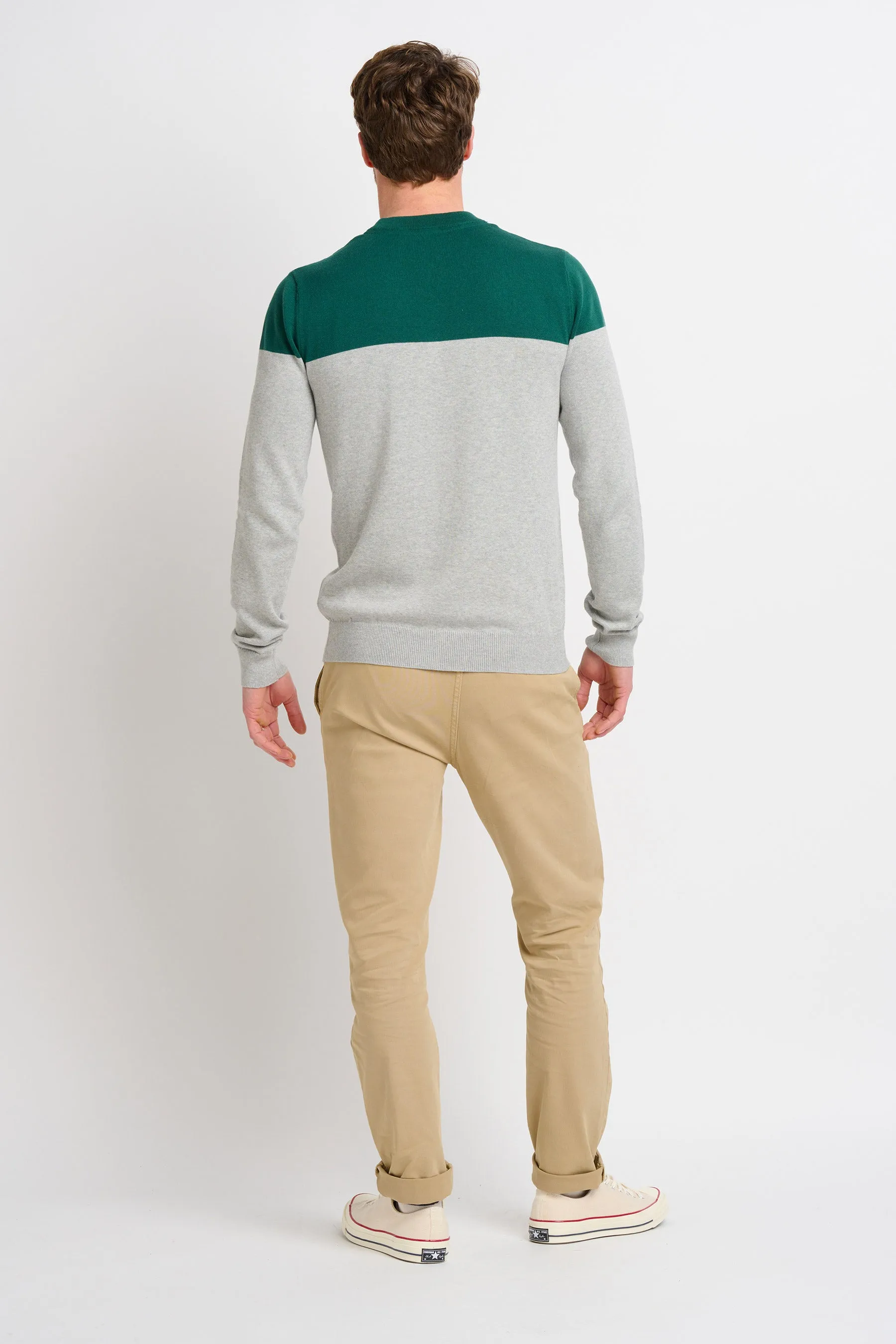 Colour Block Crew Neck Jumper