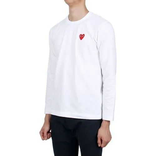 COMME des GARCONS  |Heart Long Sleeves Cotton Long Sleeve T-shirt Logo Designers