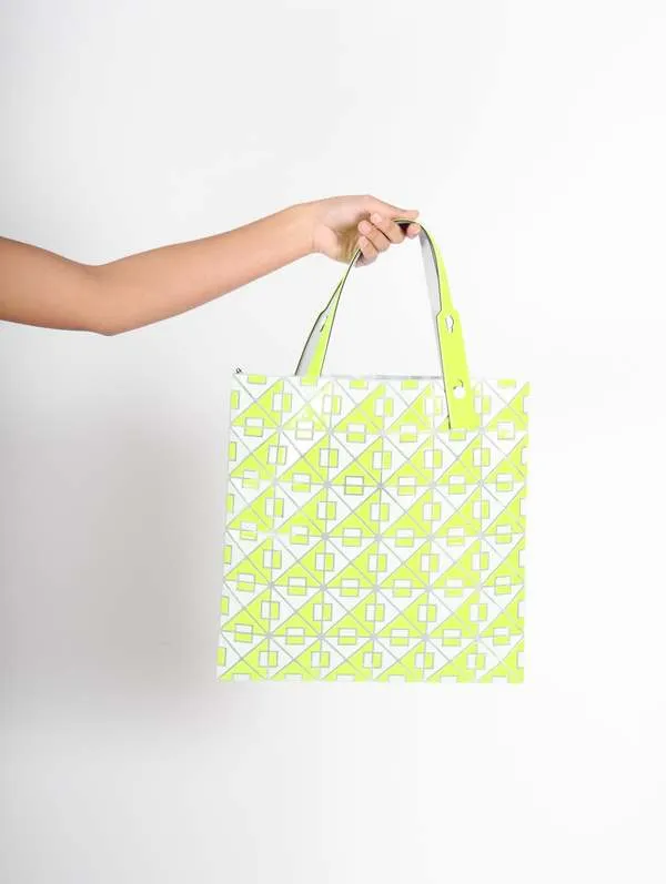 Connect Tote Bag in Yellow Green & Gray by Bao Bao Issey Miyake