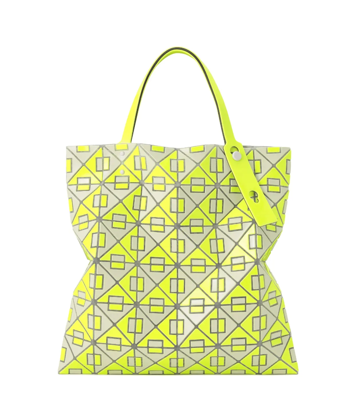 Connect Tote Bag in Yellow Green & Gray by Bao Bao Issey Miyake