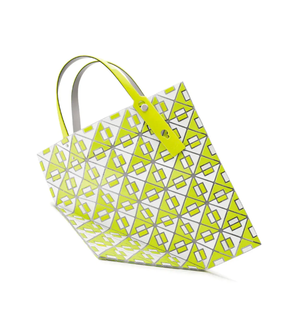 Connect Tote Bag in Yellow Green & Gray by Bao Bao Issey Miyake