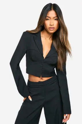 Corset Style Cropped Blazer