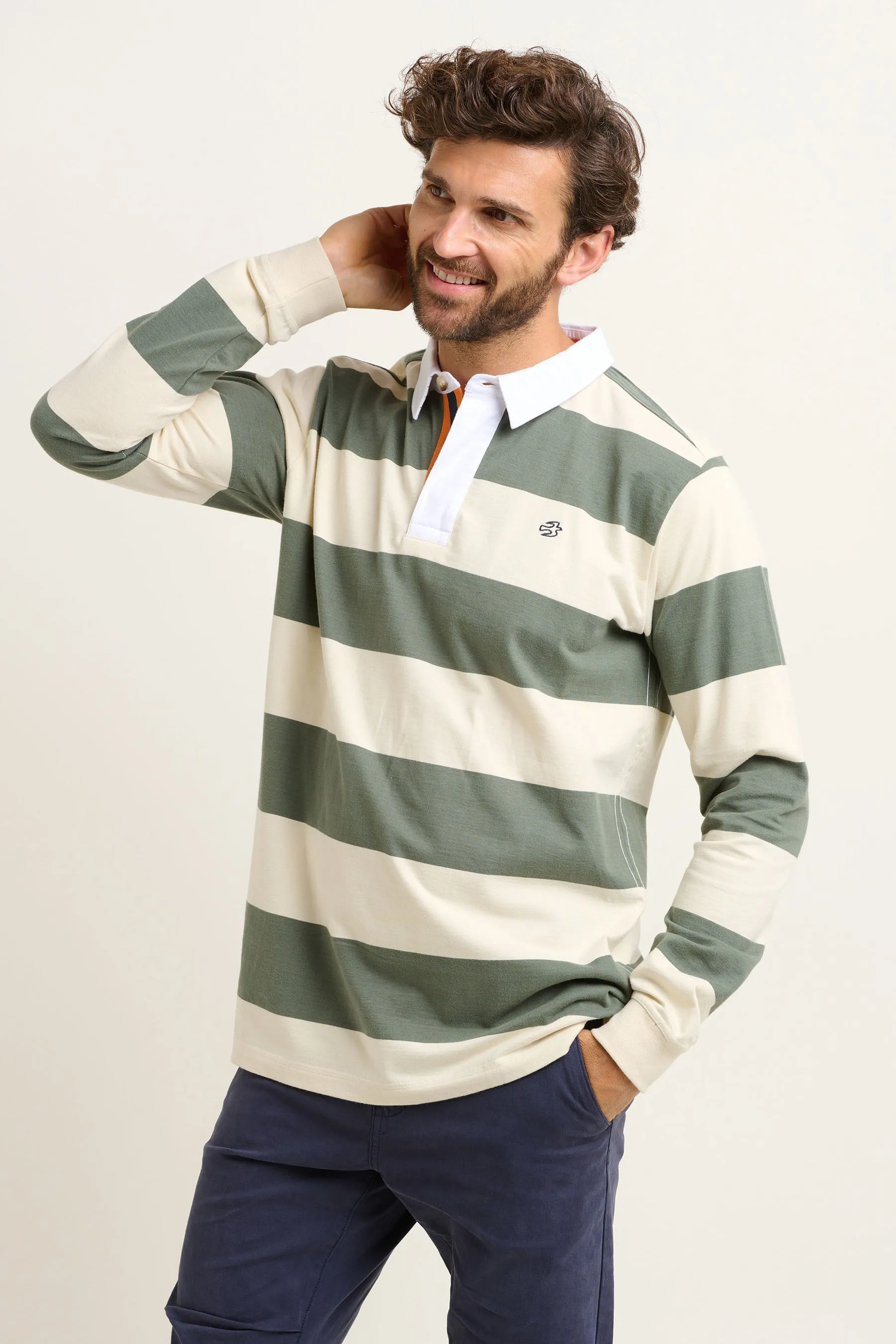 Cream Stripe Rugby Shirt