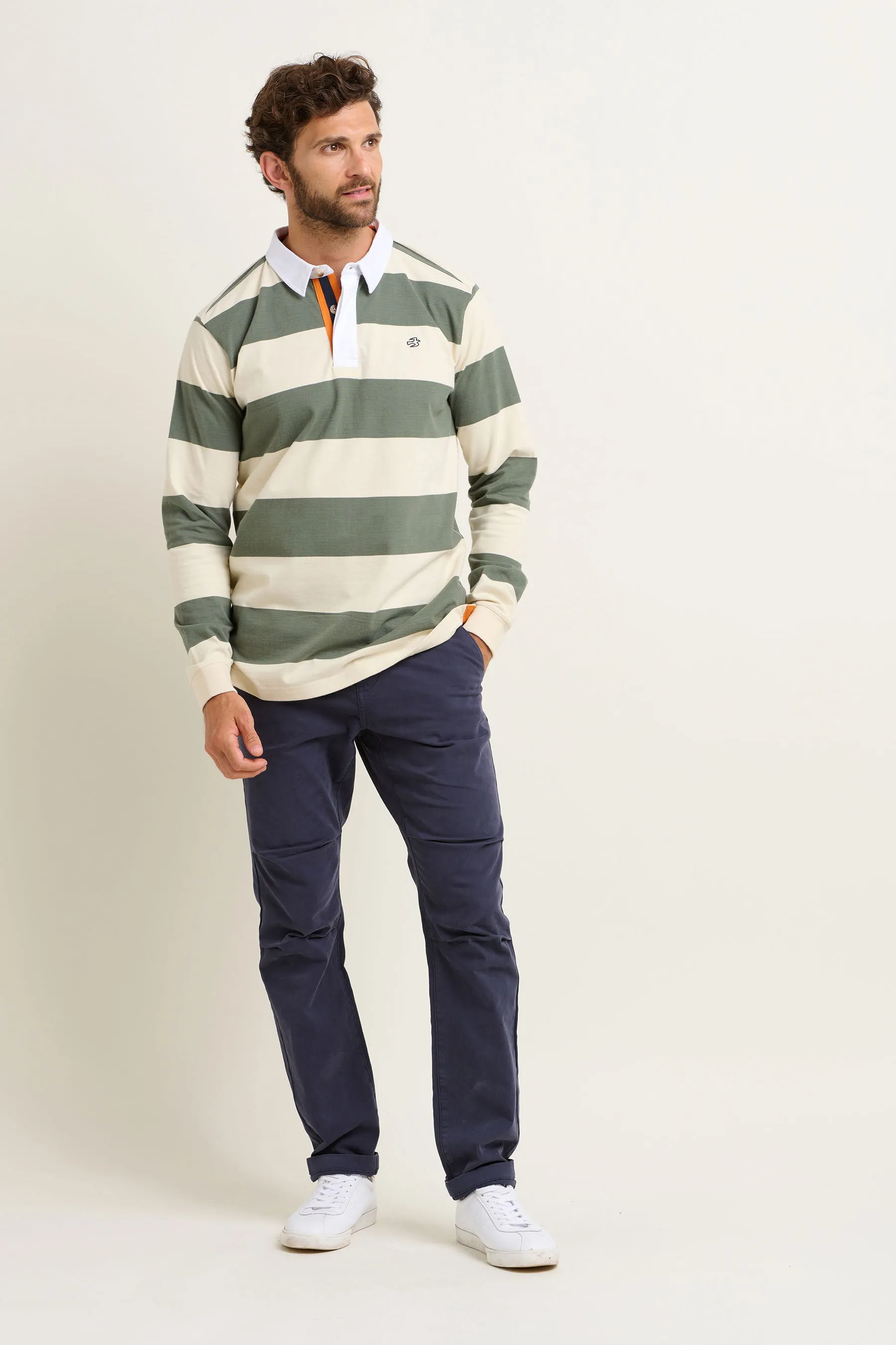 Cream Stripe Rugby Shirt