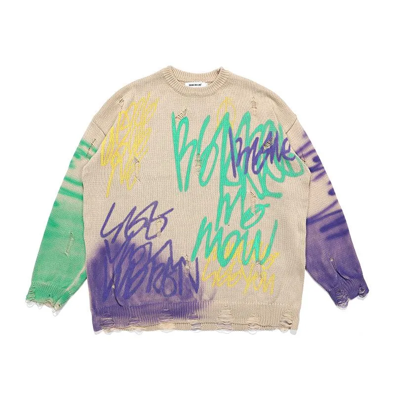 CZ Loose Graffiti Sweater