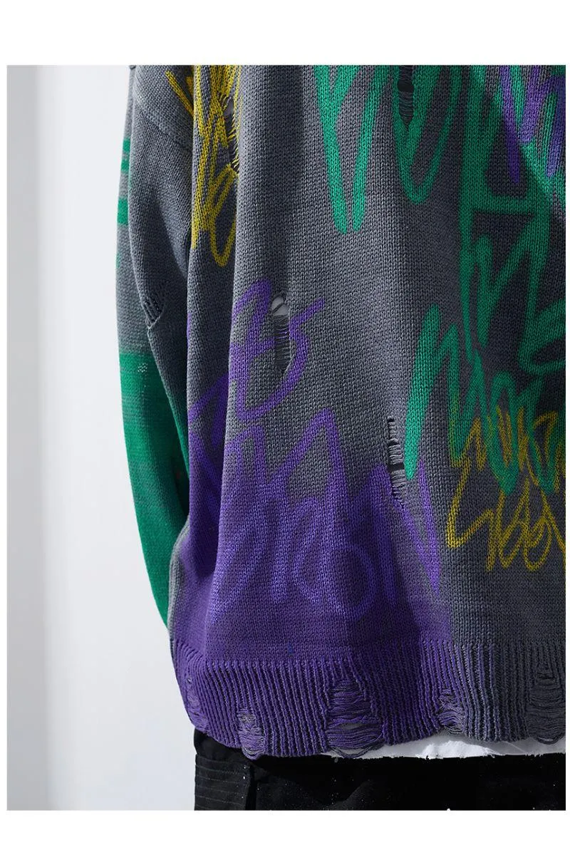 CZ Loose Graffiti Sweater