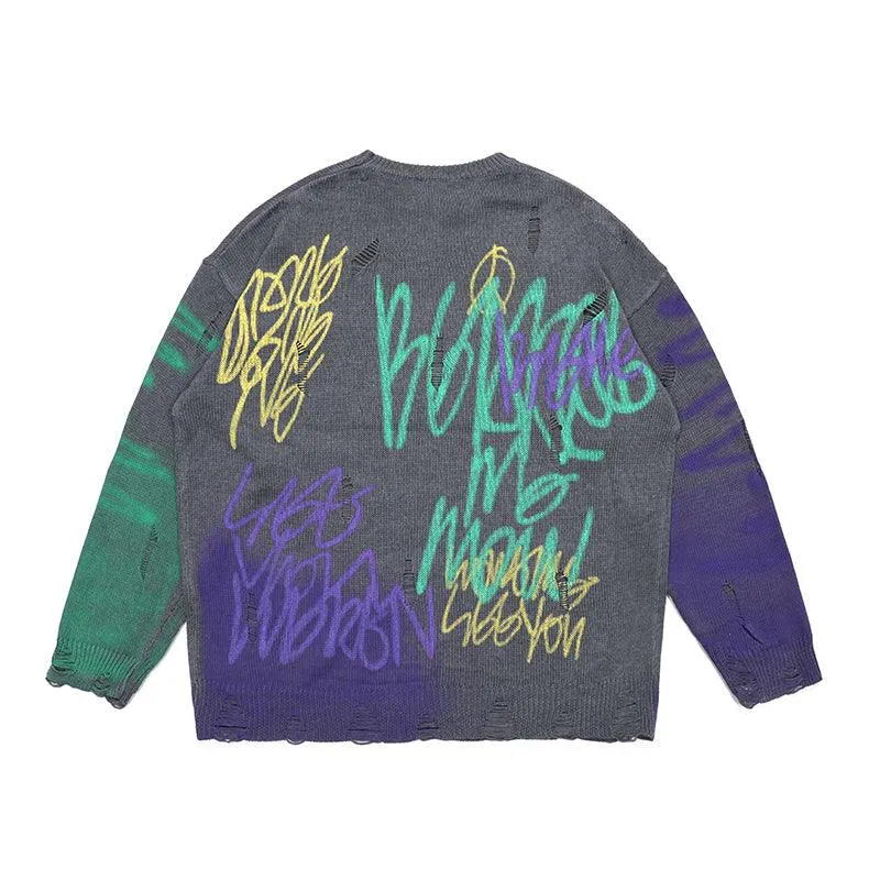 CZ Loose Graffiti Sweater