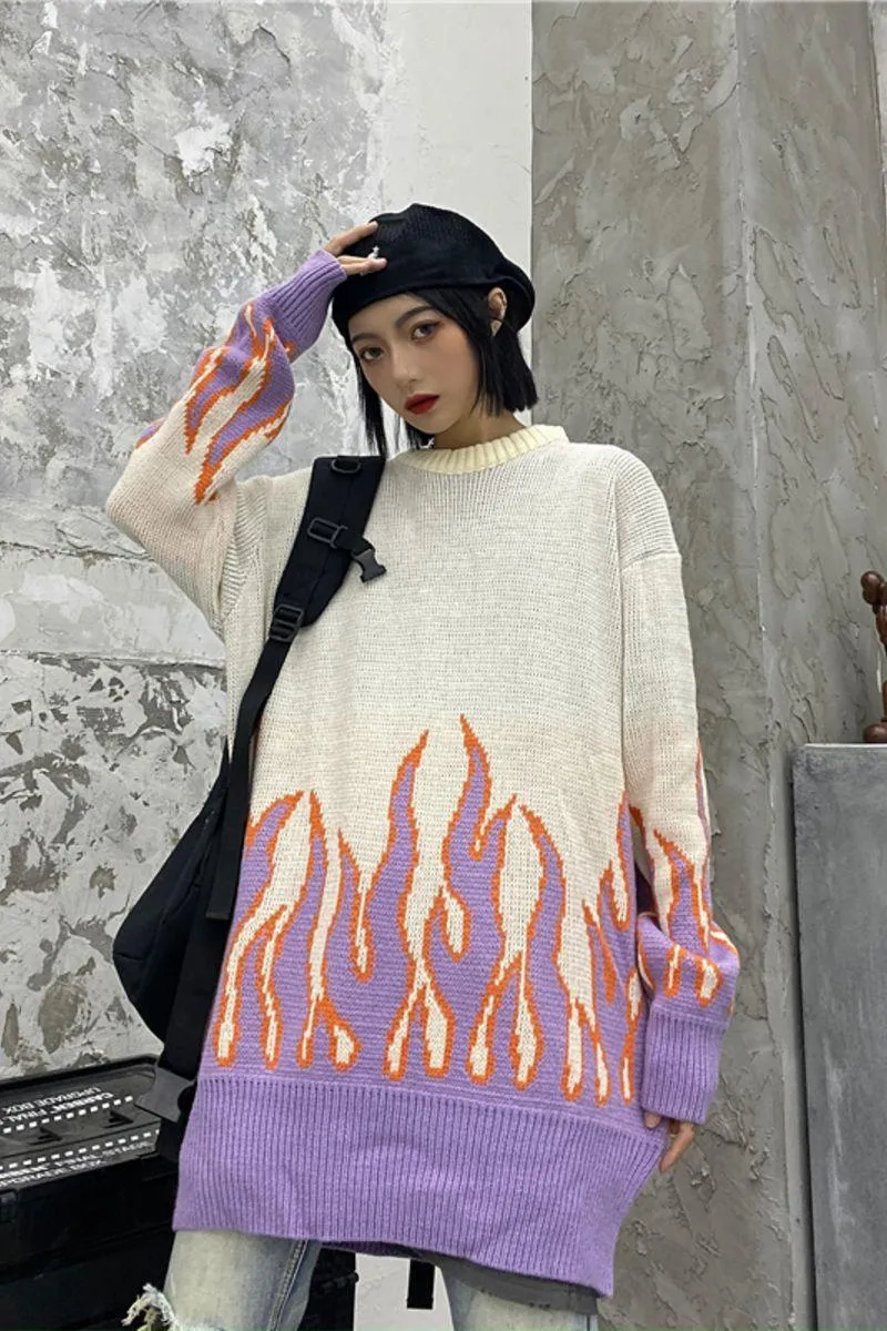 CZ Retro Flame Knit Sweater