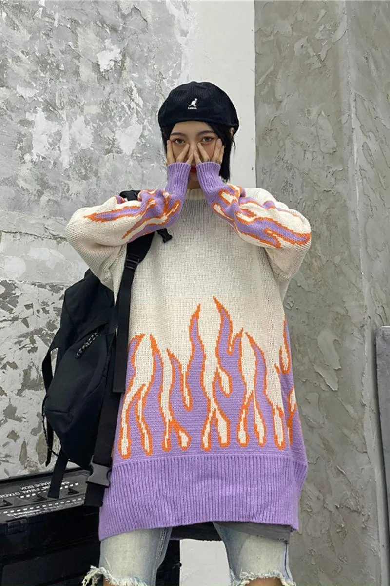 CZ Retro Flame Knit Sweater