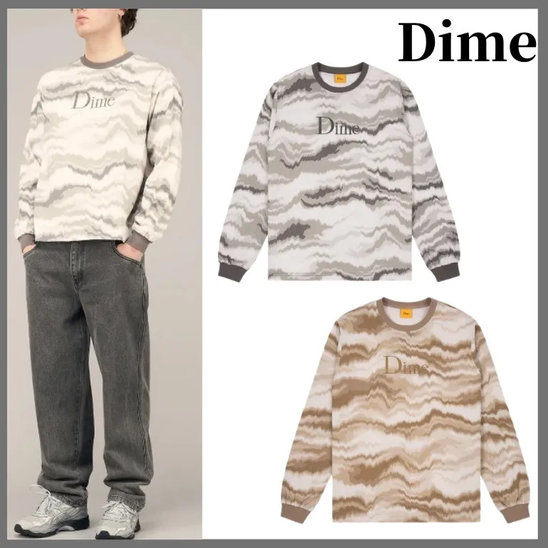 Dime  |Crew Neck Long Sleeves Long Sleeve T-shirt Skater Style