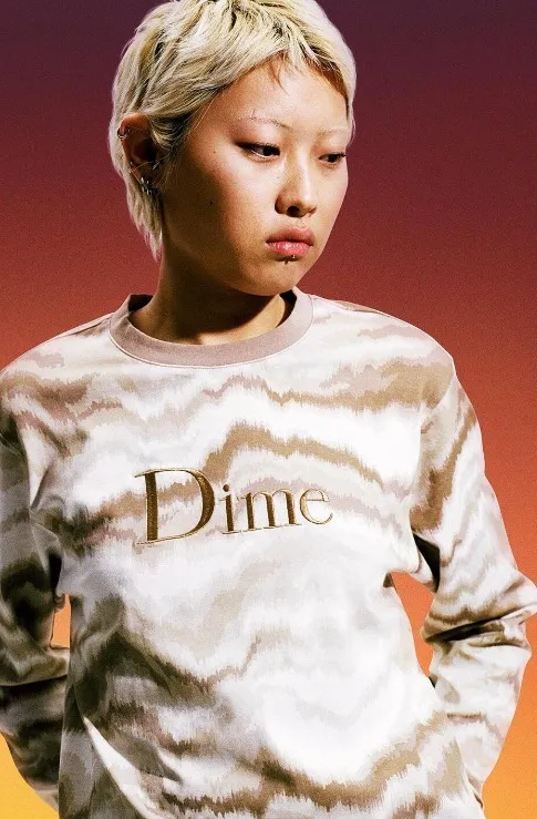 Dime  |Crew Neck Long Sleeves Long Sleeve T-shirt Skater Style