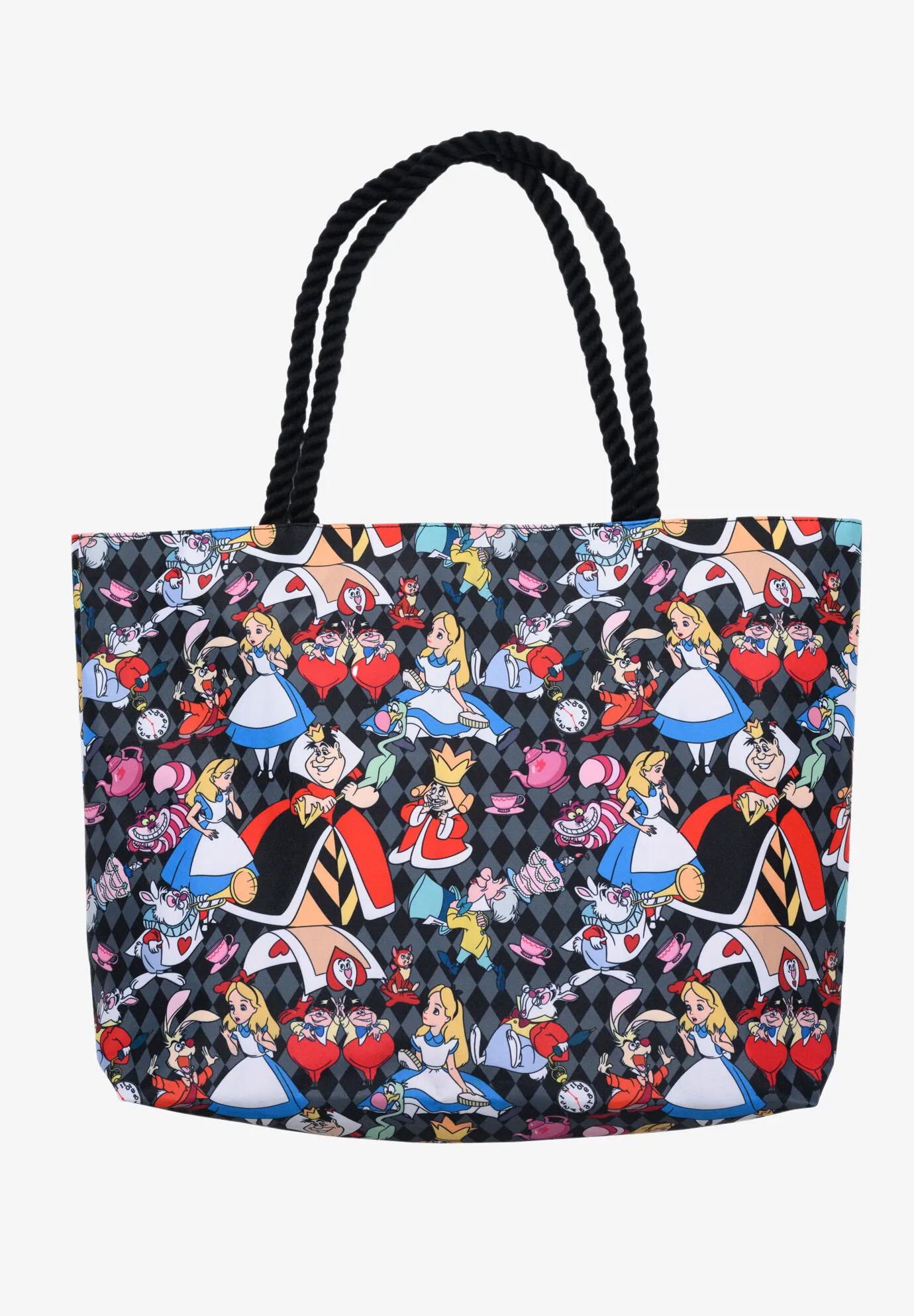 Disney Alice In Wonderland Tote Bag Travel Beach Cheshire Cat Queen Of Hearts Tote Bag