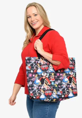 Disney Alice In Wonderland Tote Bag Travel Beach Cheshire Cat Queen Of Hearts Tote Bag