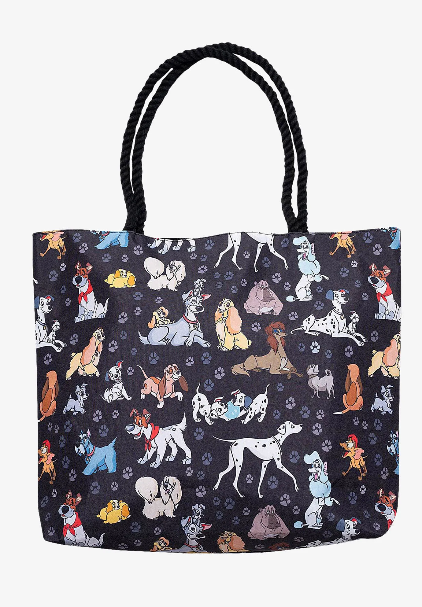 Disney Dogs Travel Rope Tote Bag Carry-On Paw Prints 101 Dalmatian