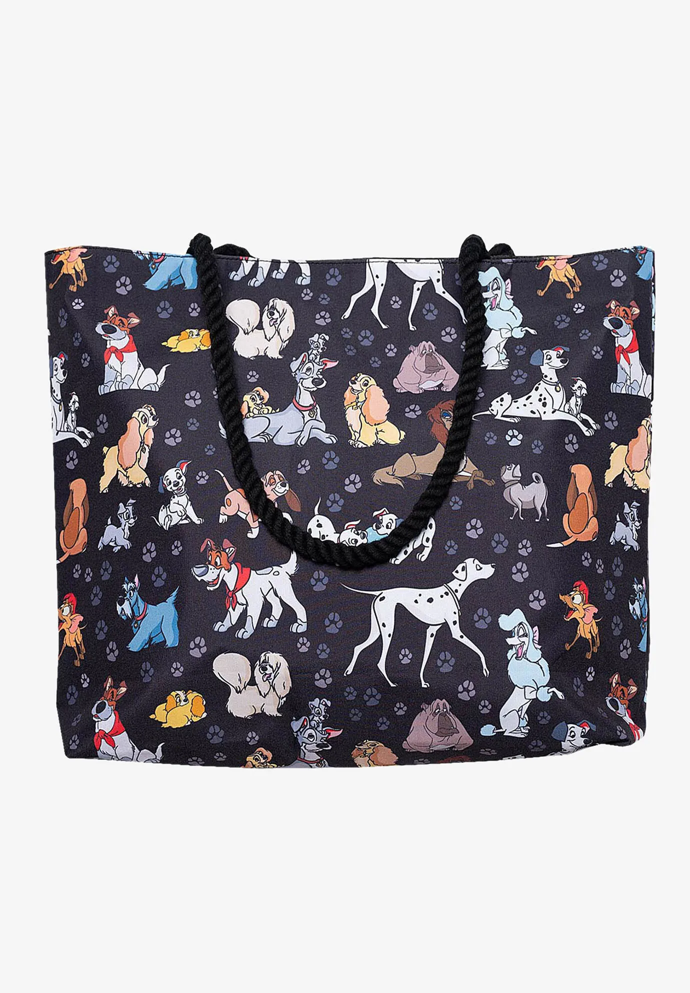 Disney Dogs Travel Rope Tote Bag Carry-On Paw Prints 101 Dalmatian