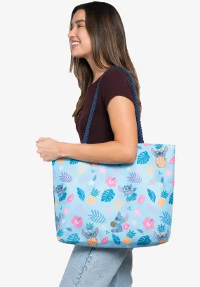 Disney Stitch Travel Rope Tote Bag Carry-On Blue All-Over Print