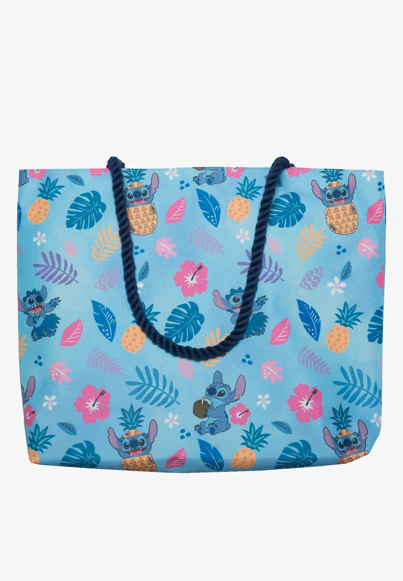 Disney Stitch Travel Rope Tote Bag Carry-On Blue All-Over Print