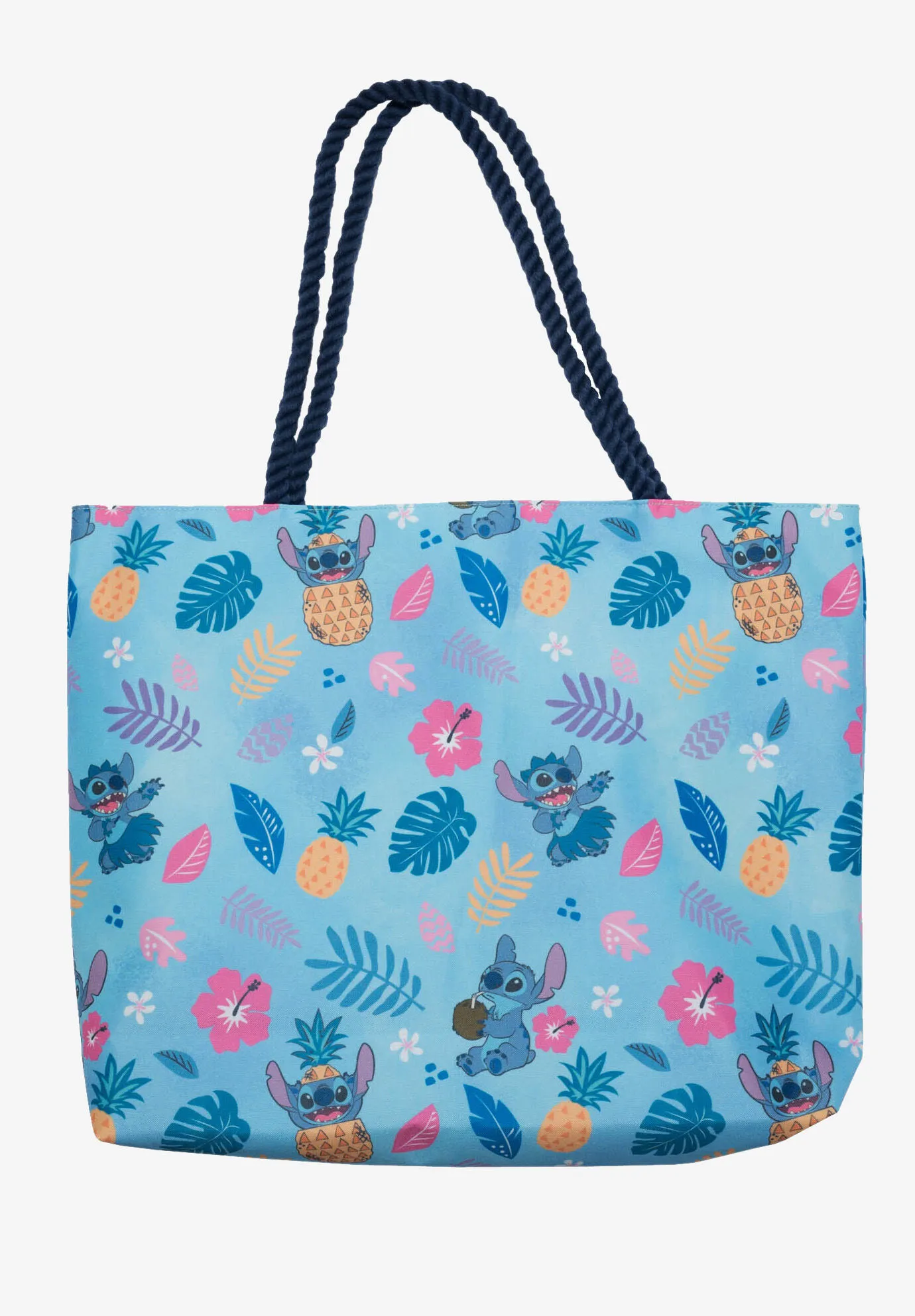 Disney Stitch Travel Rope Tote Bag Carry-On Blue All-Over Print