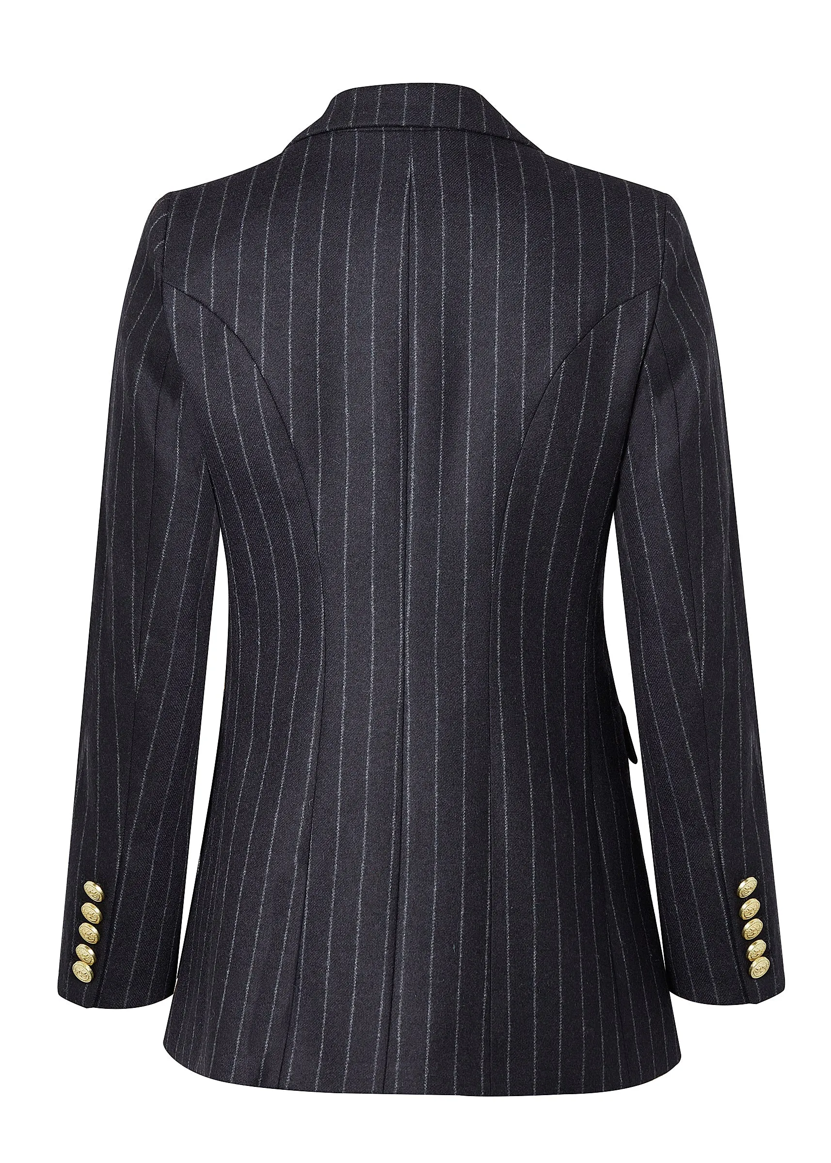 Double Breasted Blazer (Charcoal Pinstripe)