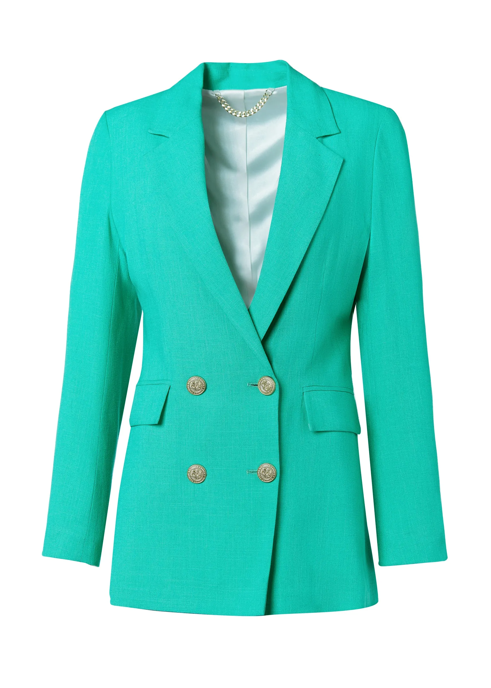 Double Breasted Blazer (Jade Linen)