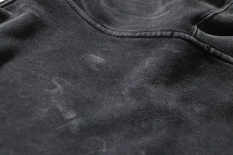 Dusty Black Color Classical Zipper Hoodie