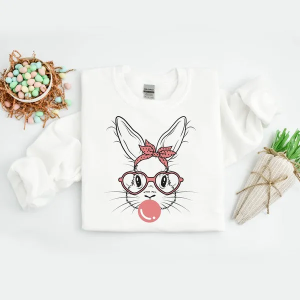 Easter Bunny with Bubble Gum Graphic Sweatshirt