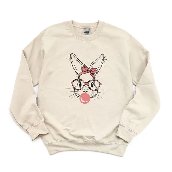 Easter Bunny with Bubble Gum Graphic Sweatshirt