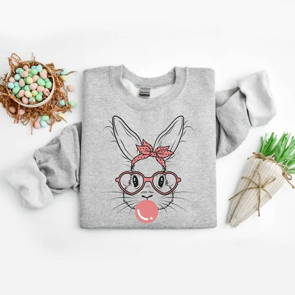 Easter Bunny with Bubble Gum Graphic Sweatshirt