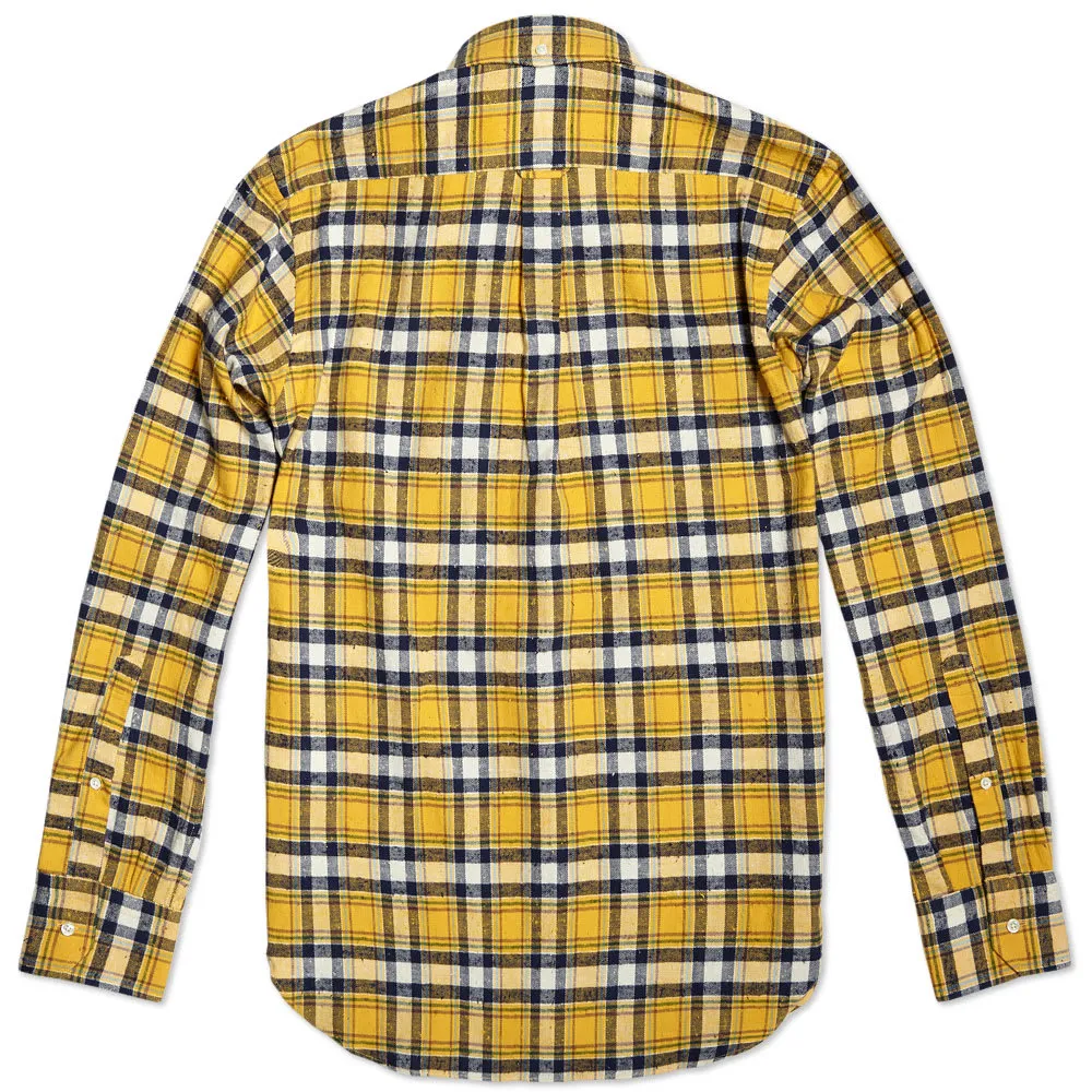 Edifice Nep Tartan Check Button Down ShirtYellow