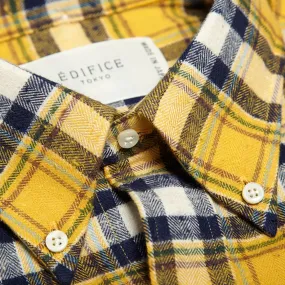 Edifice Nep Tartan Check Button Down ShirtYellow