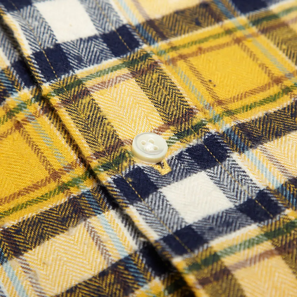 Edifice Nep Tartan Check Button Down ShirtYellow