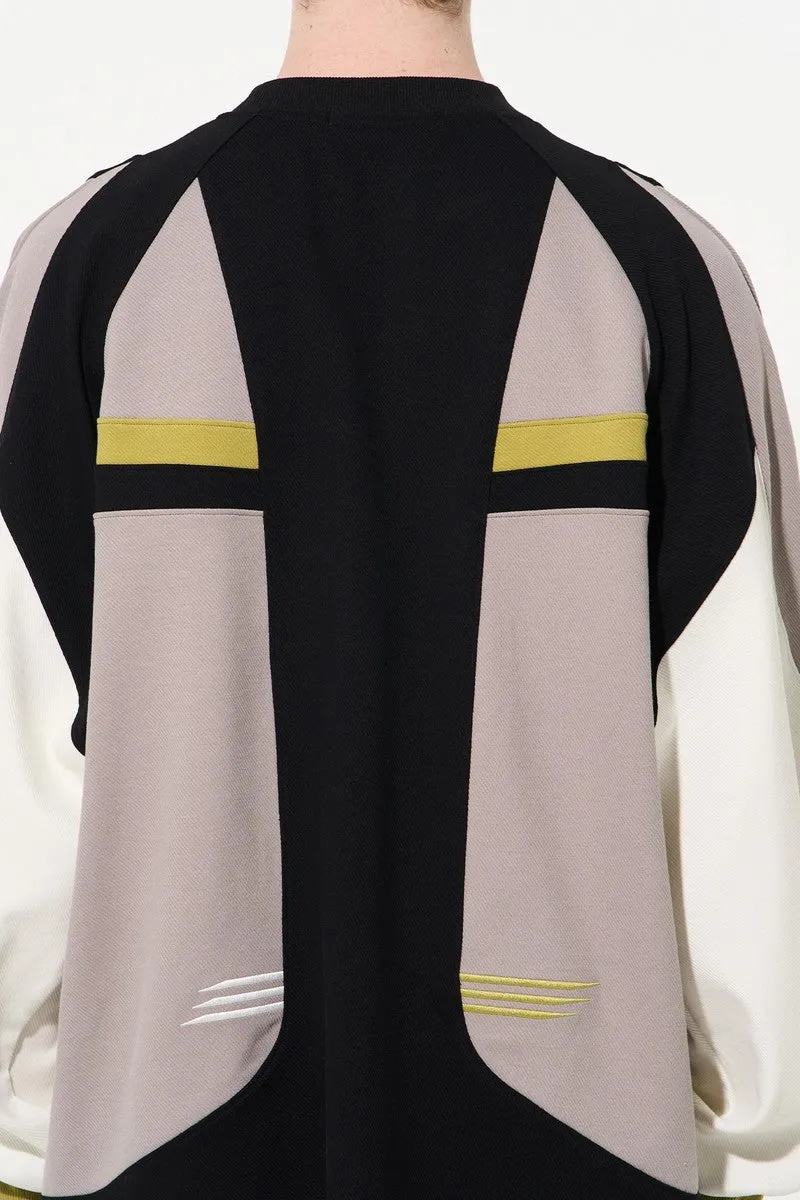 Embroidered Color Block Sweater