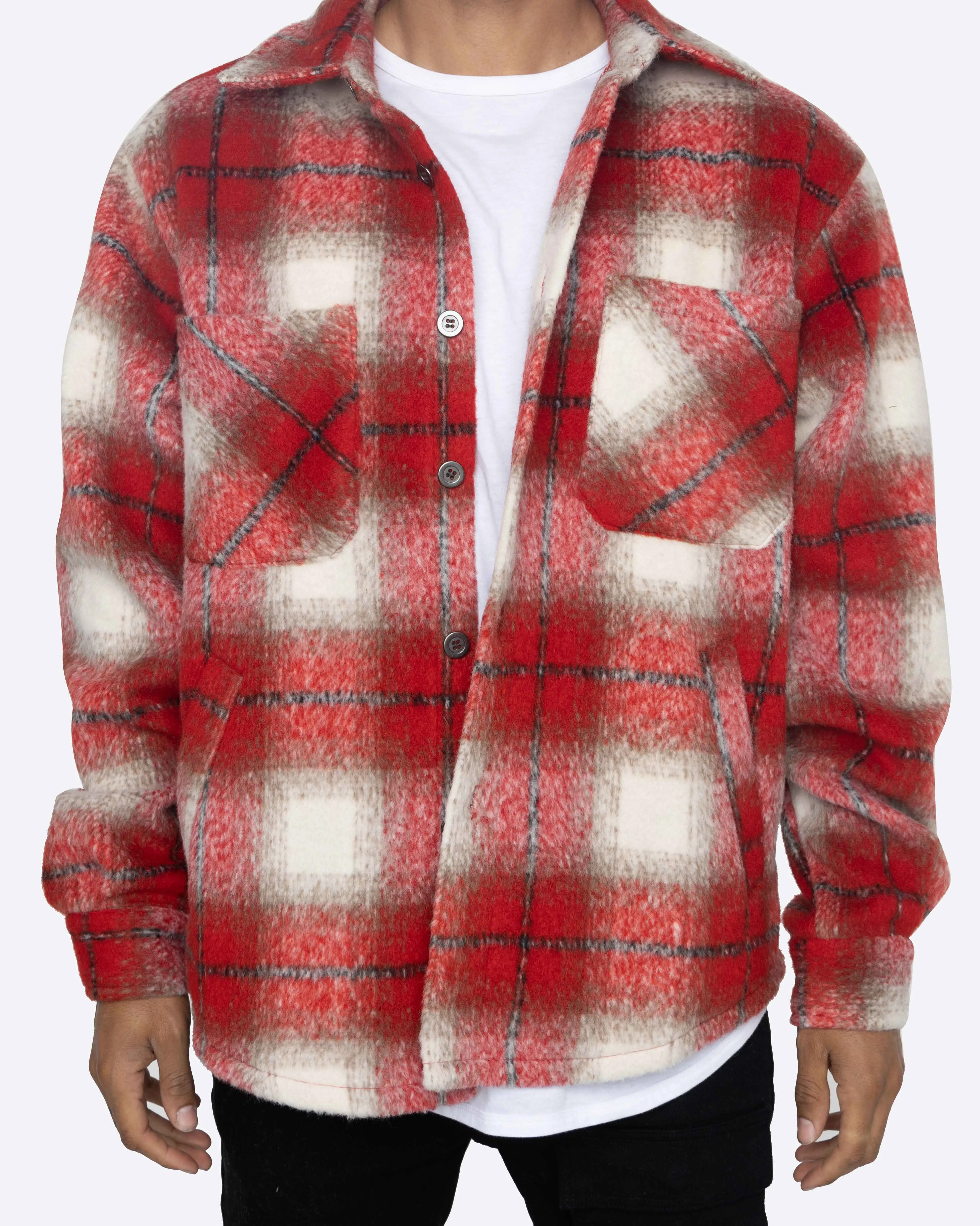 EPTM SLIT FLANNEL SHIRT-RED