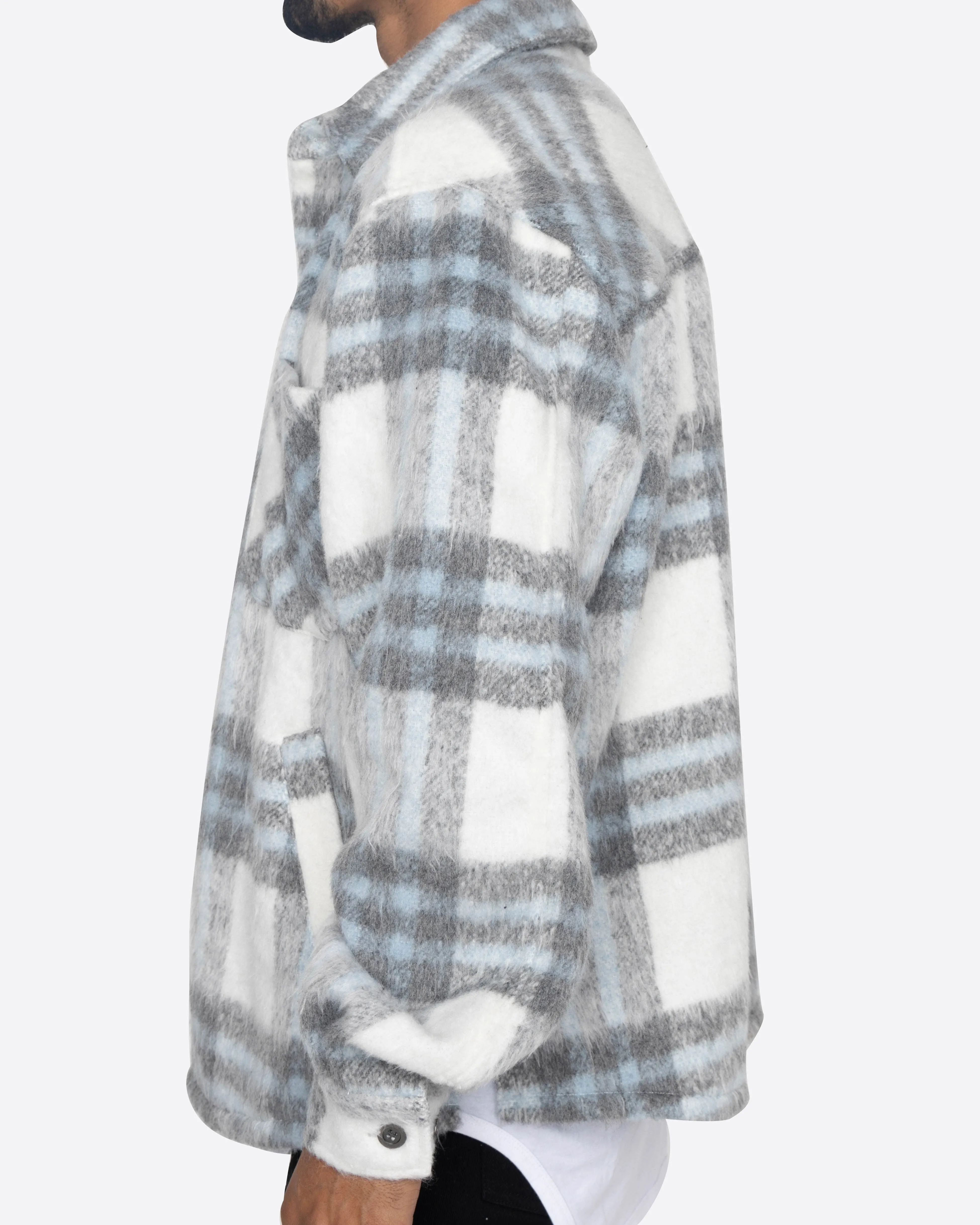 EPTM SLIT FLANNEL SHIRT-WHITE