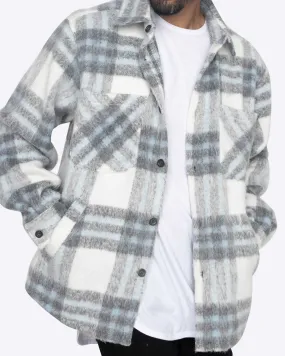 EPTM SLIT FLANNEL SHIRT-WHITE