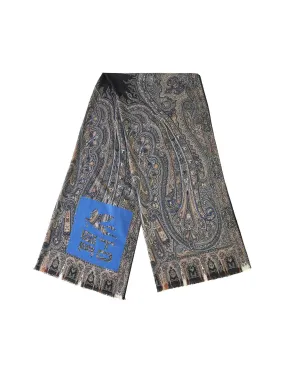 Etro Paisley Printed Fringed Edge Scarf